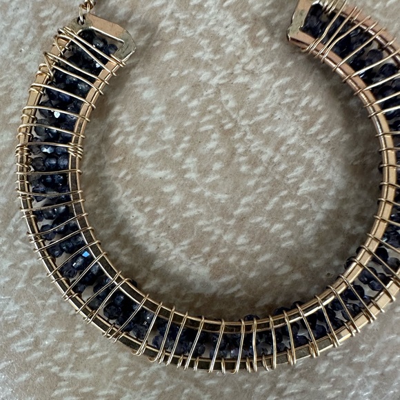 Unique statement necklace with blue beading - Picture 3 of 5